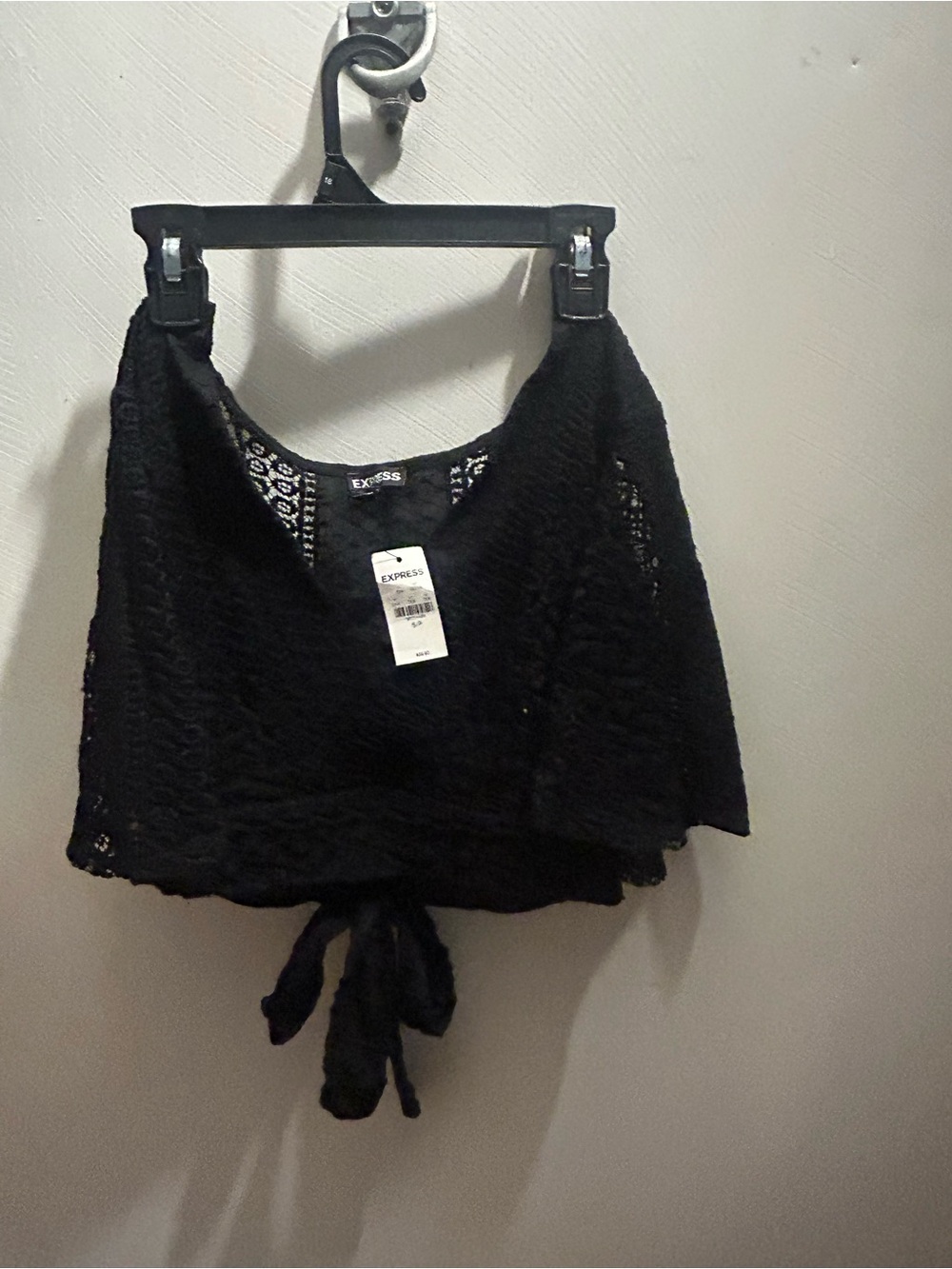 Express Black Lace Tie-Front Camisole